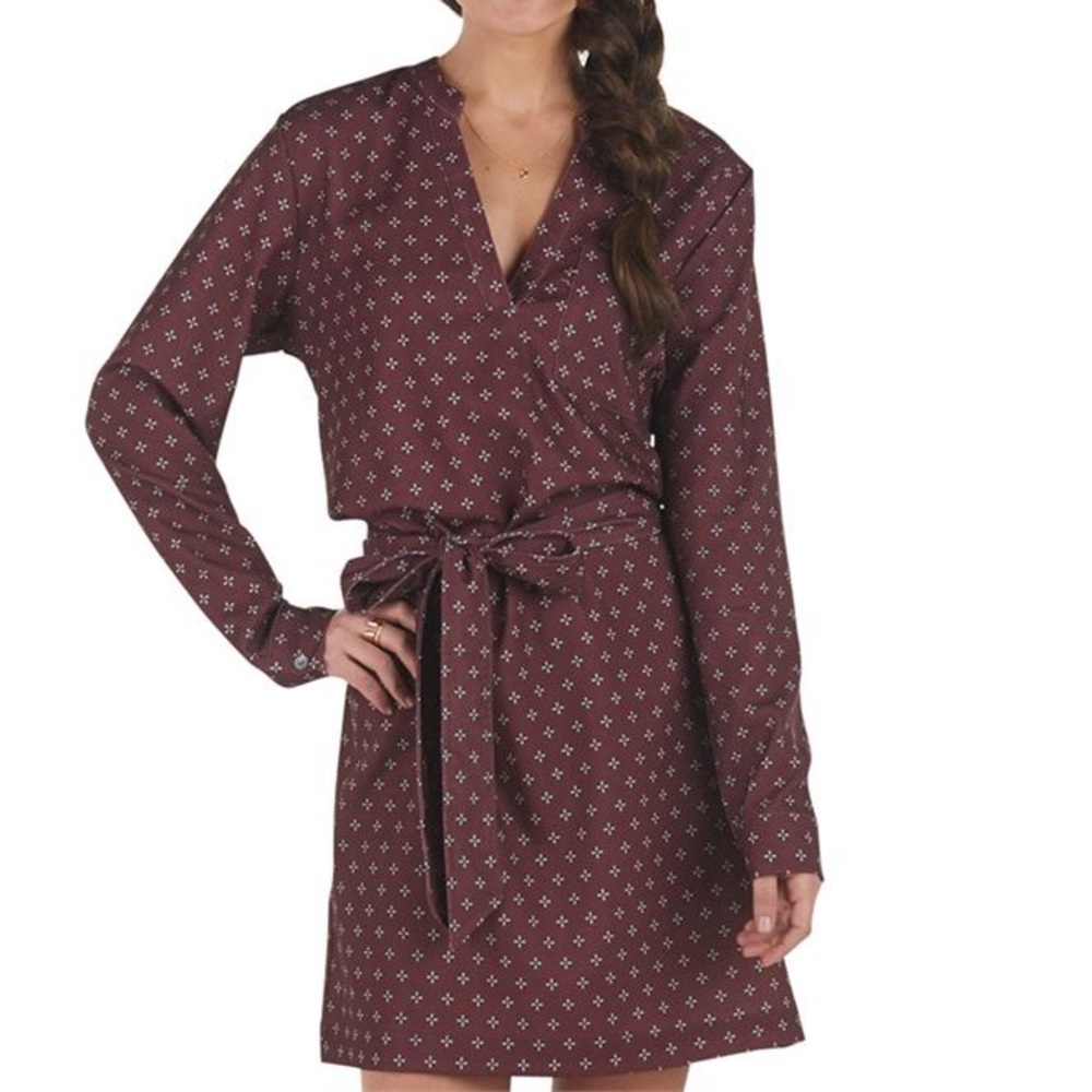 NEW Mud Pie Gia Burgundy Tunic Shirt Dress